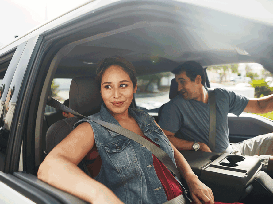 Family in truck